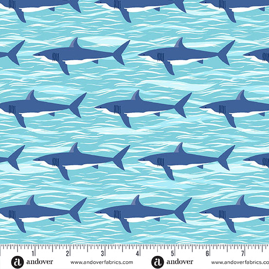 Deep Blue Sea Sharks Light Blue MU-141-B2