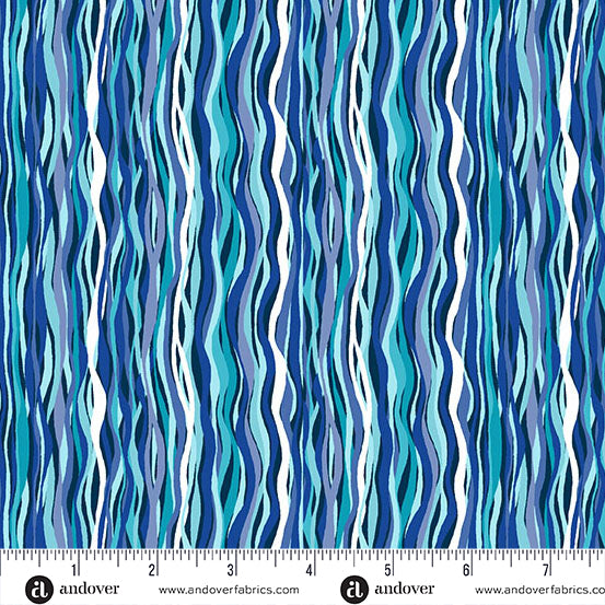 Deep Blue Sea Wave Stripe Light Blue MU-144-B2
