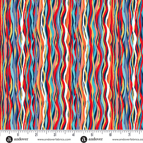 Deep Blue Sea Wave Stripe Dark Blue MU-144-B8
