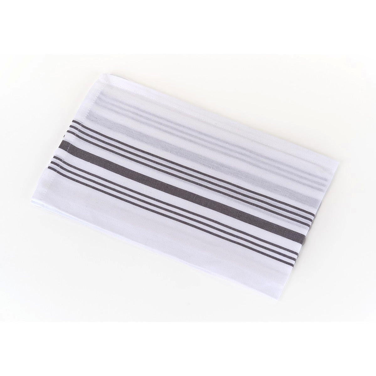 Mary's Striped Bistro 100% Cotton Cloth Napkins - Gray