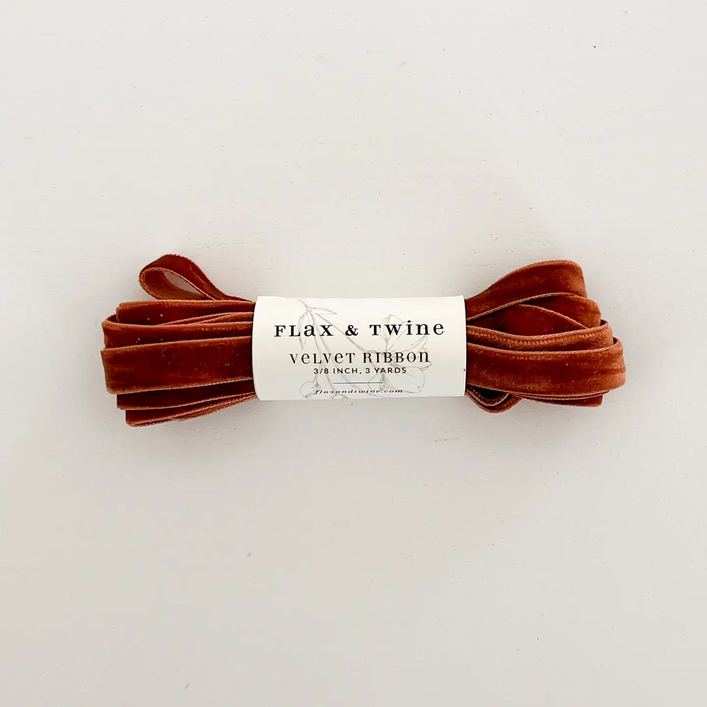 Flax & Twine 3/8" Velvet Ribbon 3 Yards