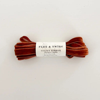 Flax & Twine 3/8" Velvet Ribbon 3 Yards
