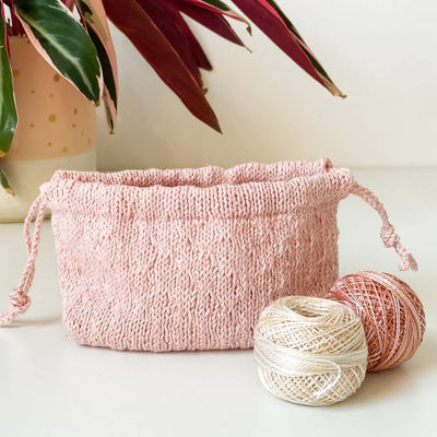 Flax & Twine Mini Trellis Drawstring Bag Kit - Stone