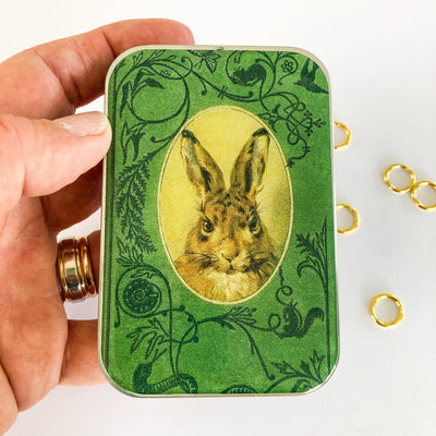 Firefly Notes - Bunny notions tin, stitch marker tin: Large