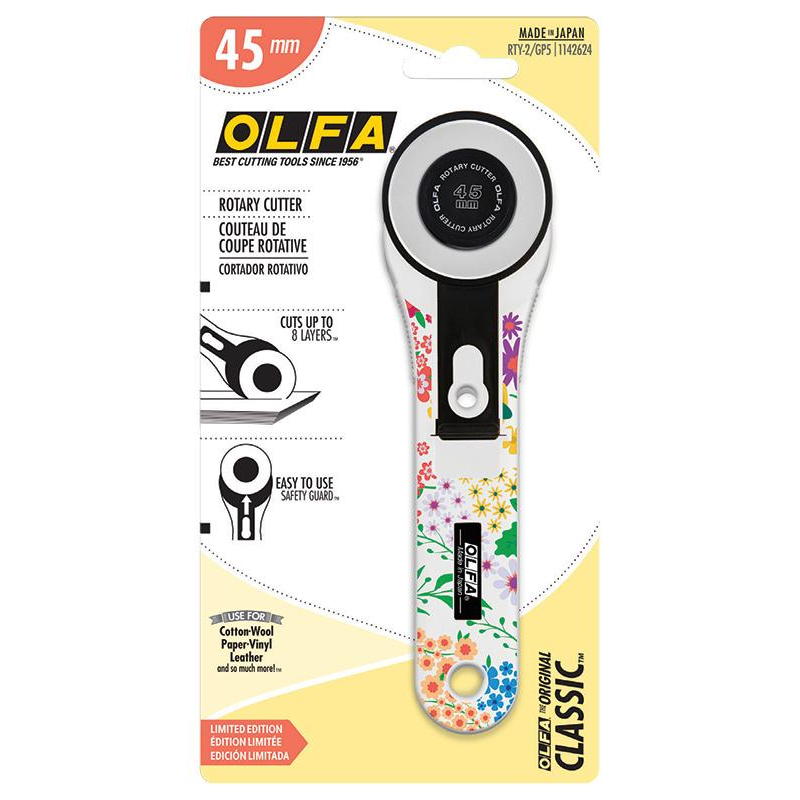 Olfa Rotary Cutter - 45mm - Straight Handle Bloom