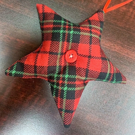 Red Plaid Star Ornament - Employee Boutique