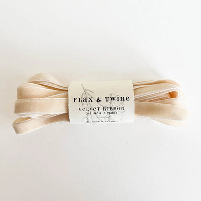 Flax & Twine 3/8" Velvet Ribbon 3 Yards