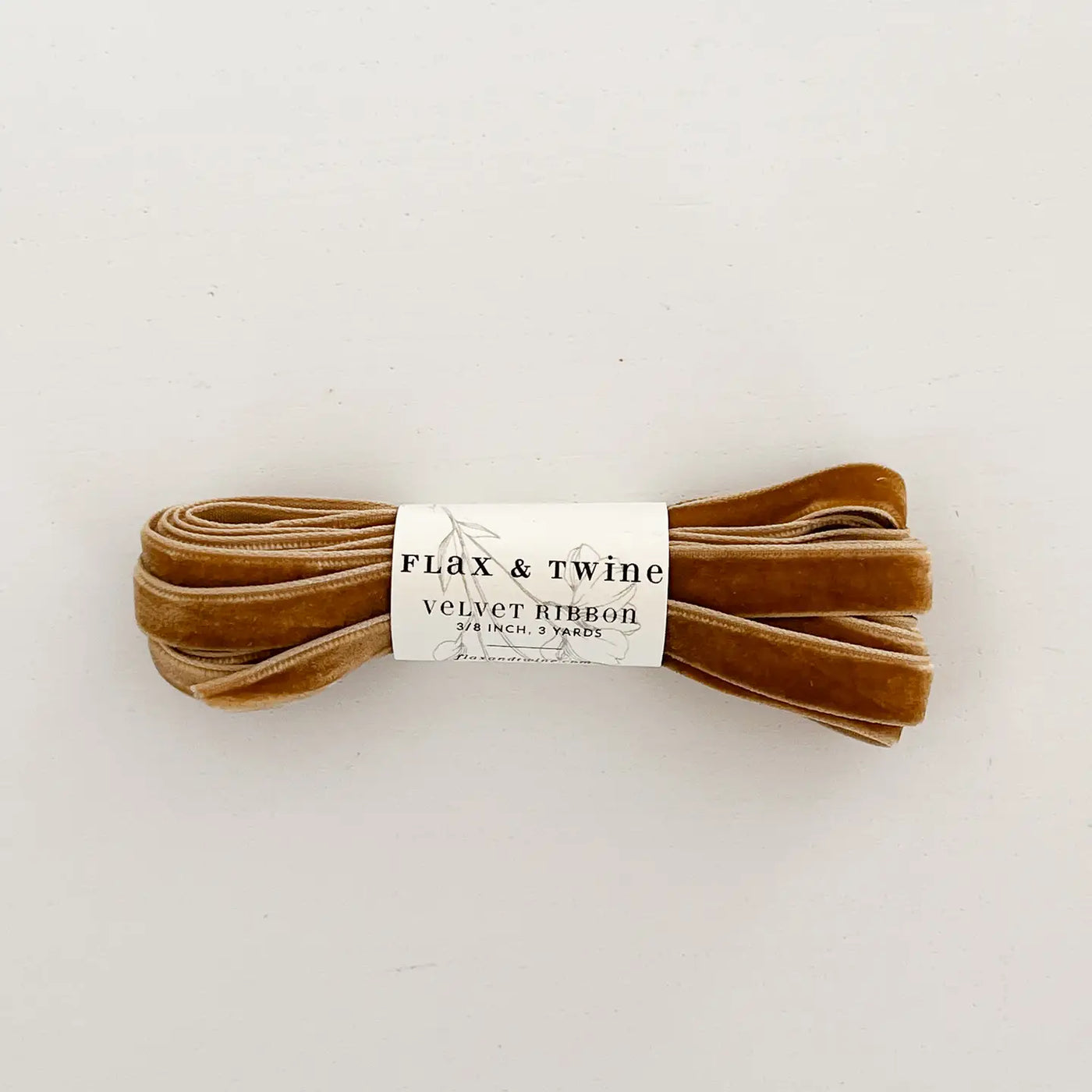 Flax & Twine 3/8" Velvet Ribbon 3 Yards