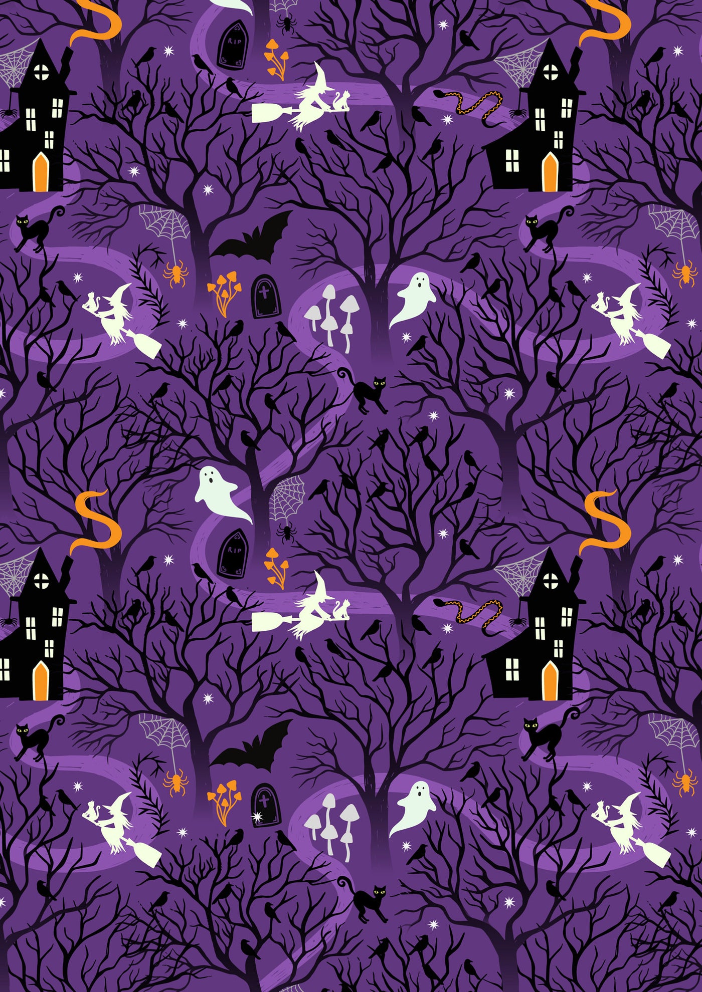 Witchy Woods on Spooky Purple A882B