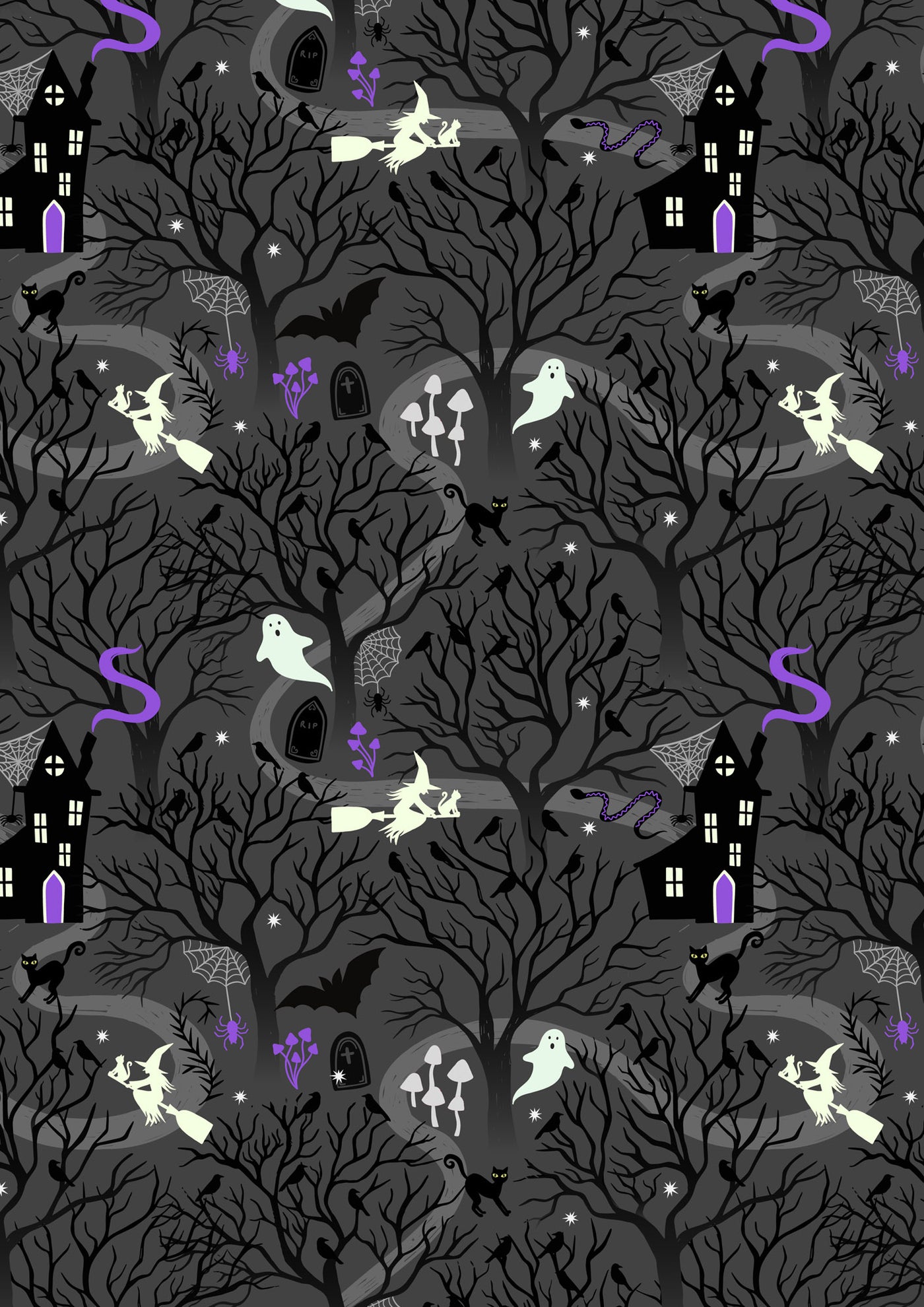 Witchy Woods on Dark Grey A882C