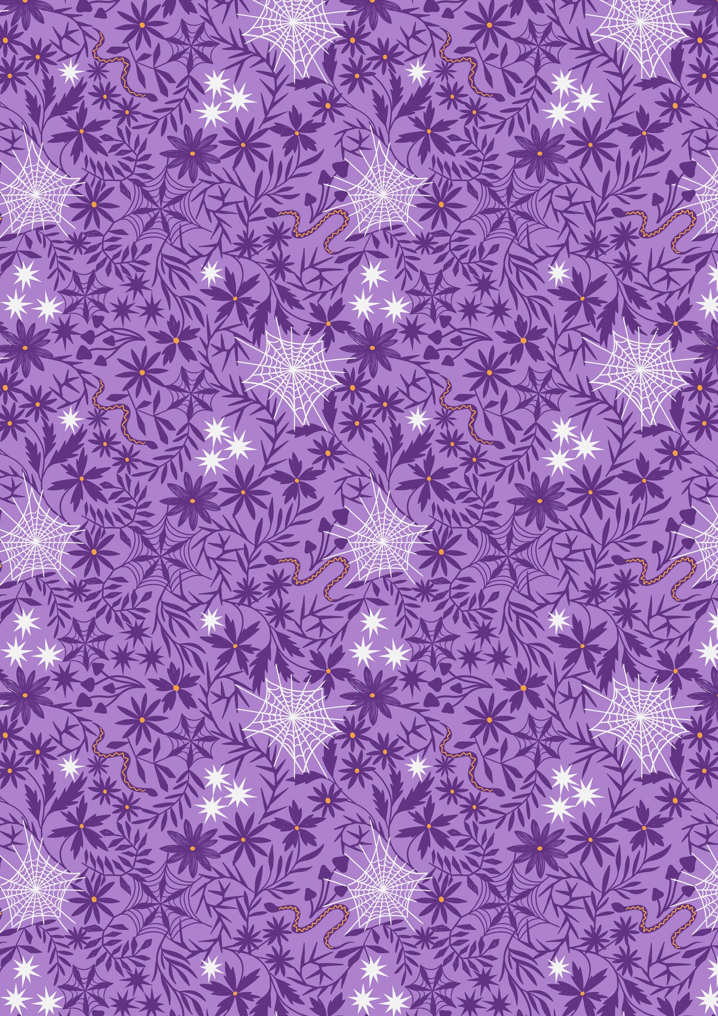 Witchy Woods Floral Cobwebs Purple A884A