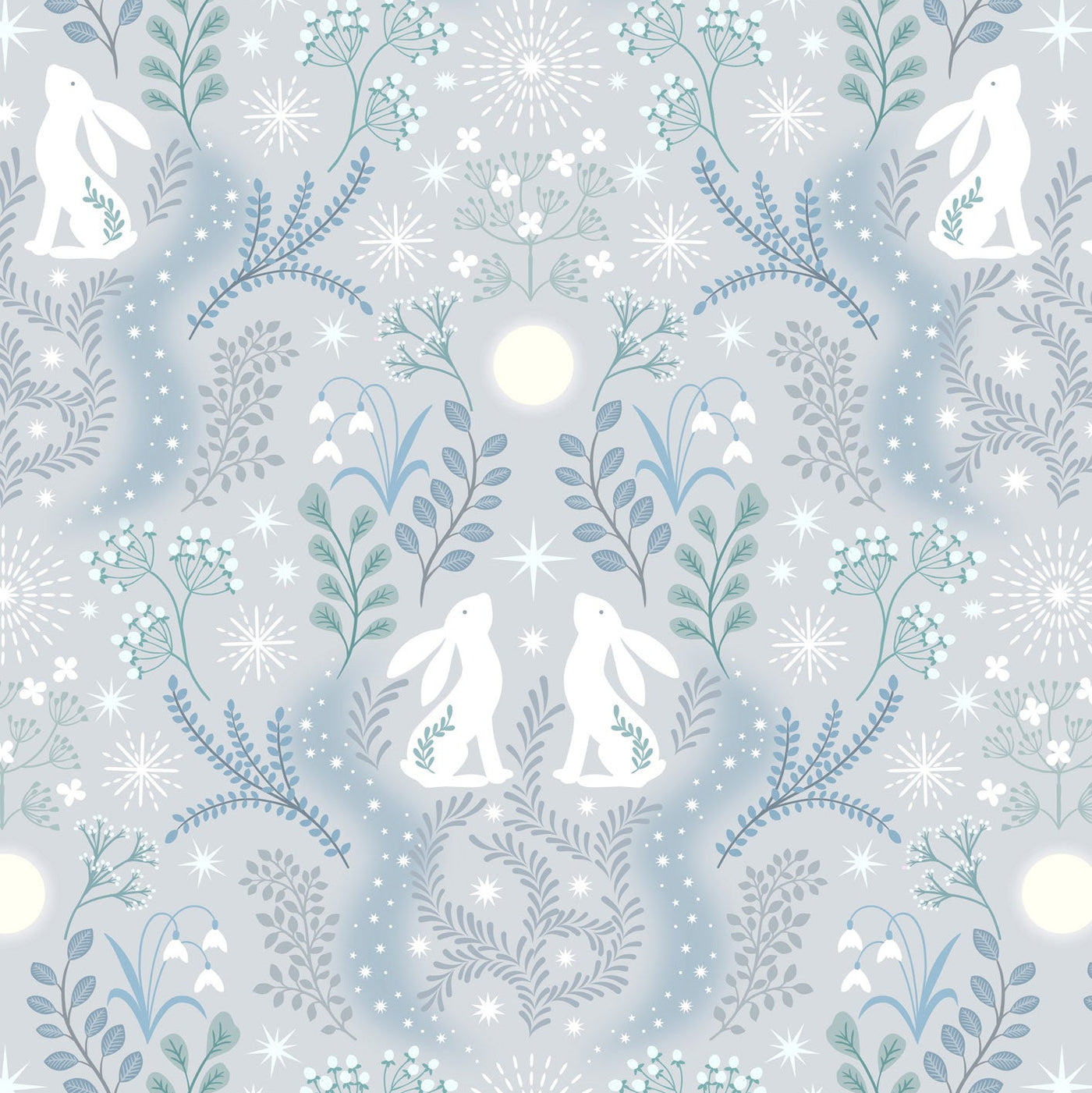 A Winter's Moon Hare on Silver A947A