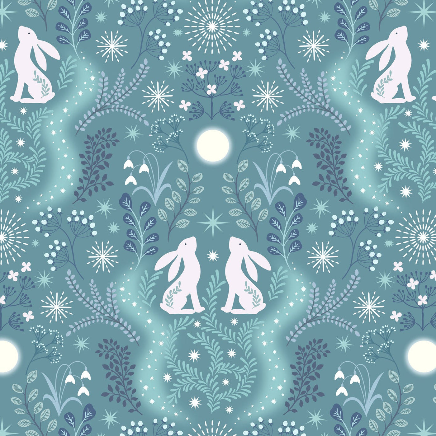 A Winter's Moon Hare Aqua A947B