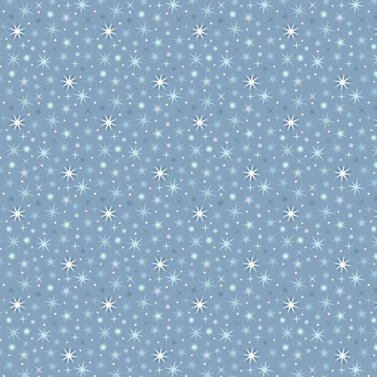A Winter's Moon Twinkling Stars Winter Blue A948B