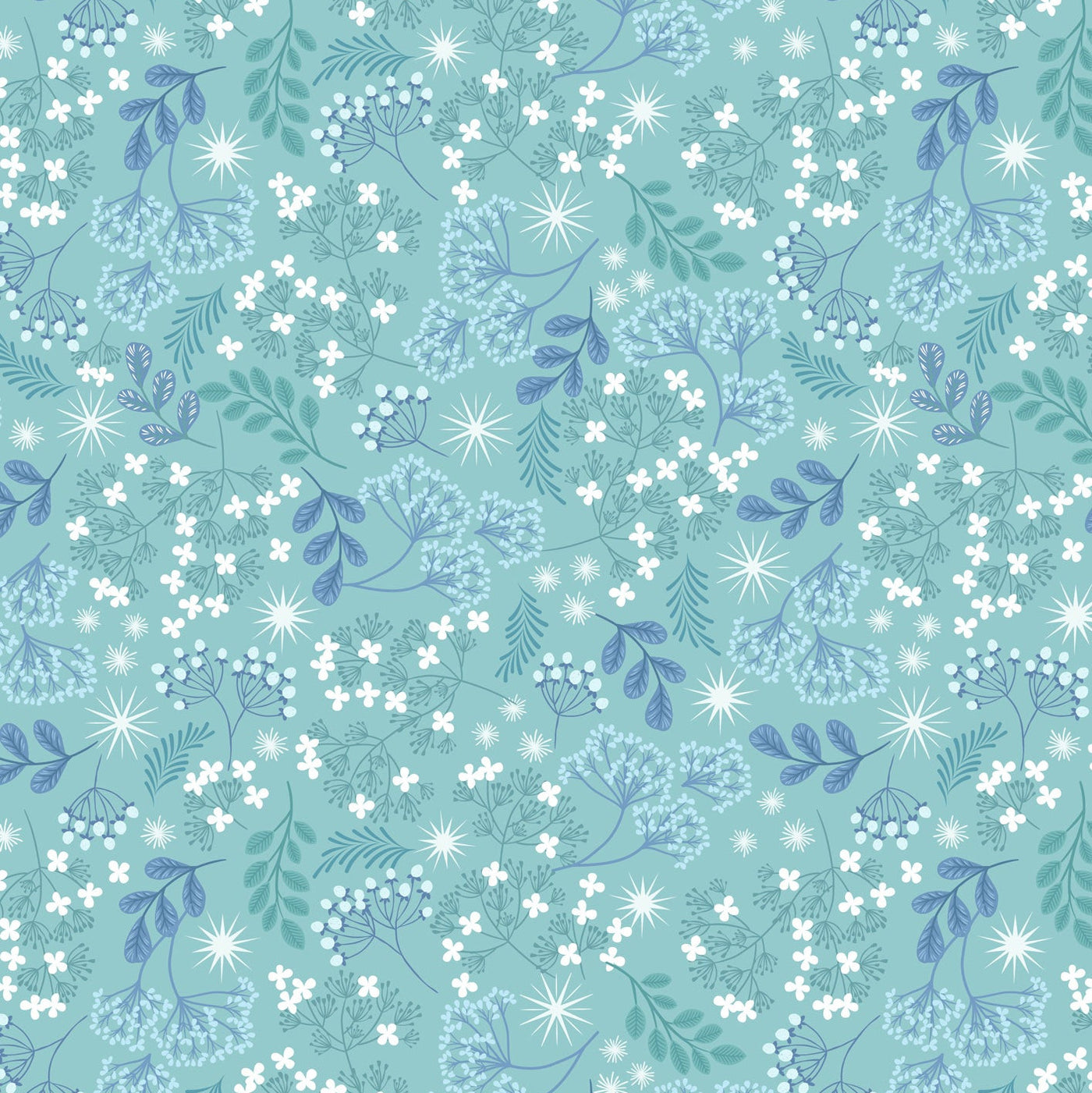 A Winter's Moon Foliage Aqua A949B