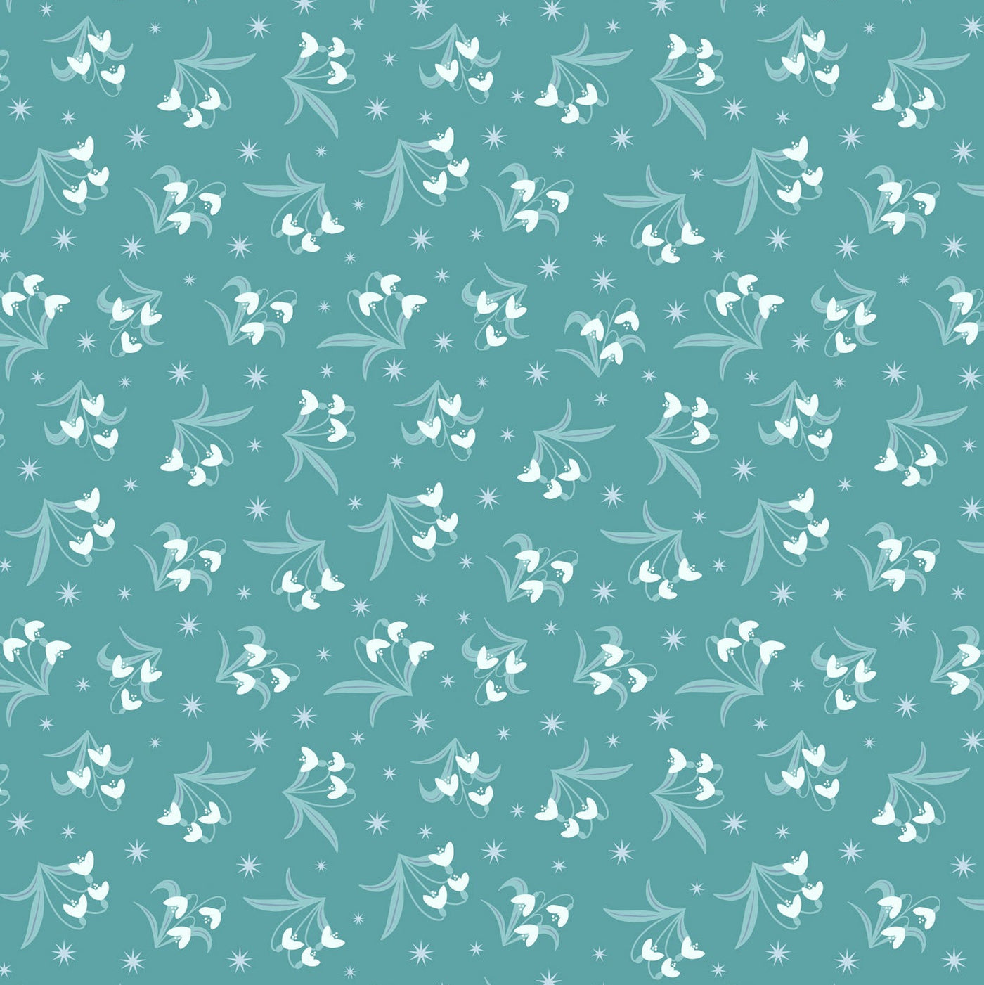A Winter's Moon Snowdrops Aqua A951B