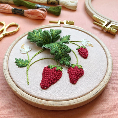 Stumpwork Strawberries Embroidery Kit