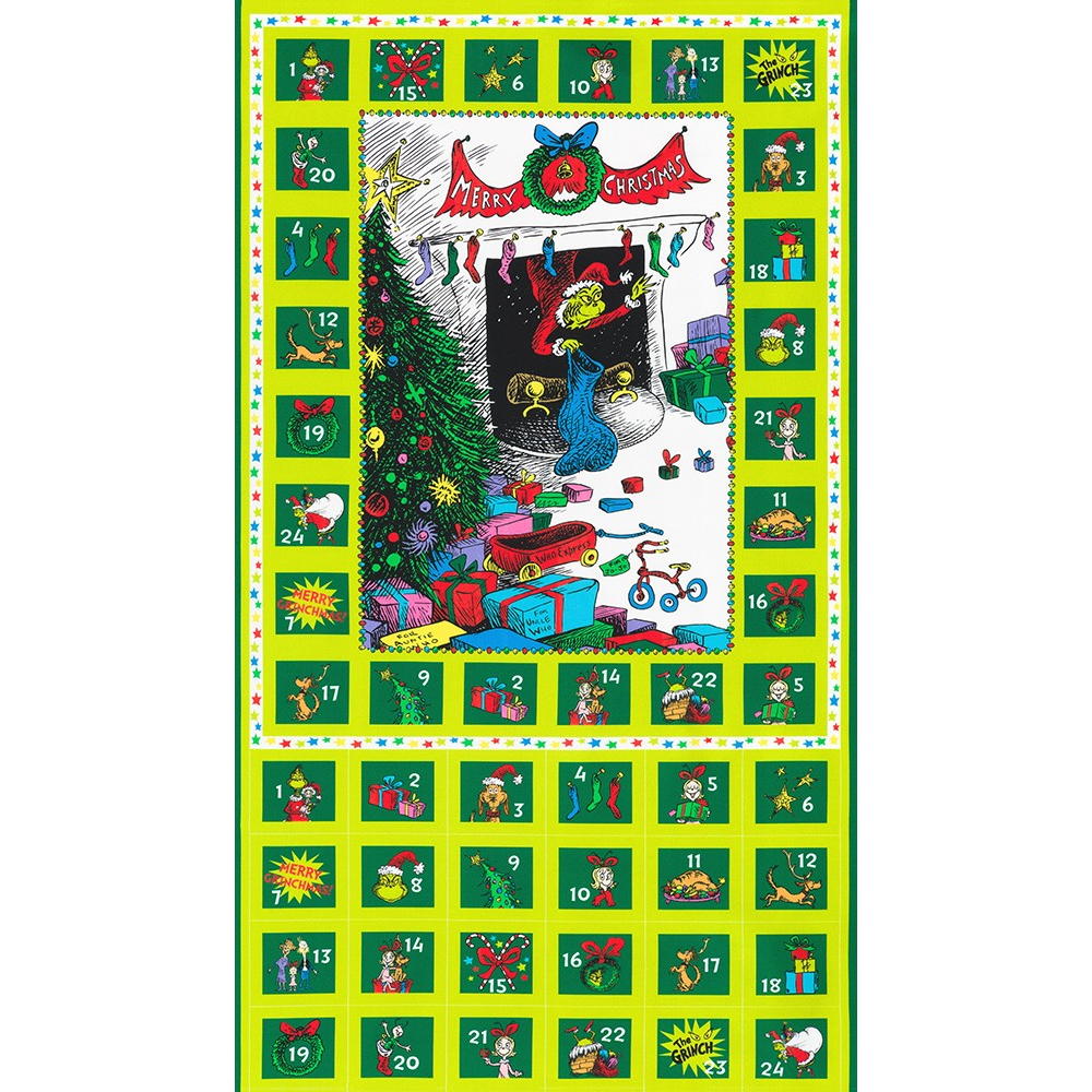 How the Grinch Stole Christmas Holiday Calendar Panel ADED-22565-223