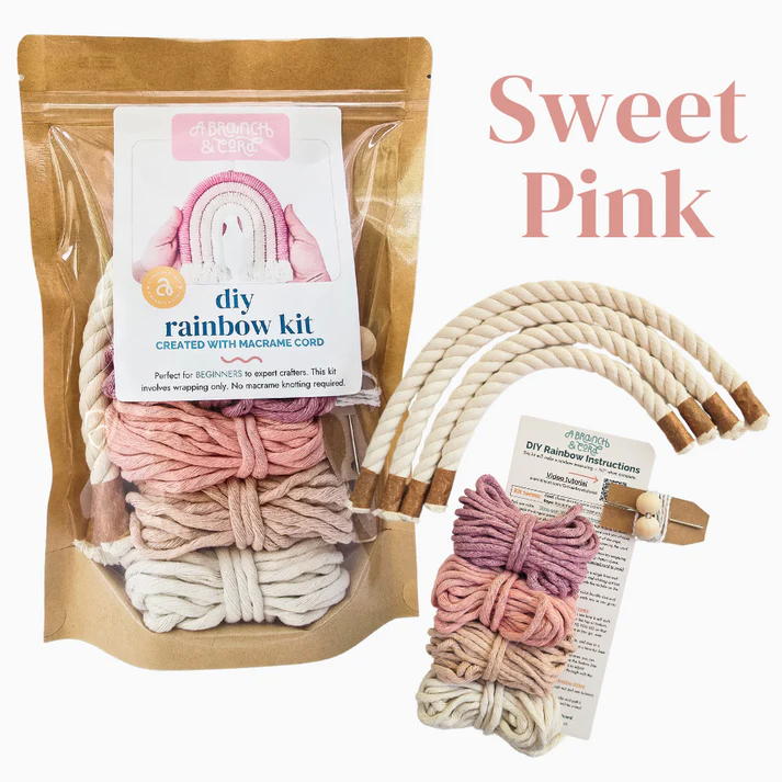 DIY Macrame Rainbow Kit - Sweet Pink