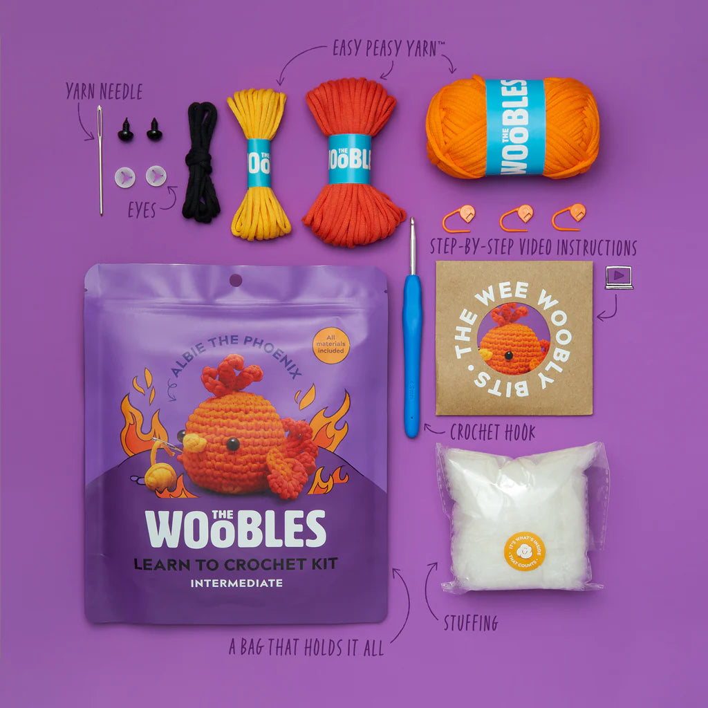 Woobles Albie the Phoenix Beginner Crochet Kit