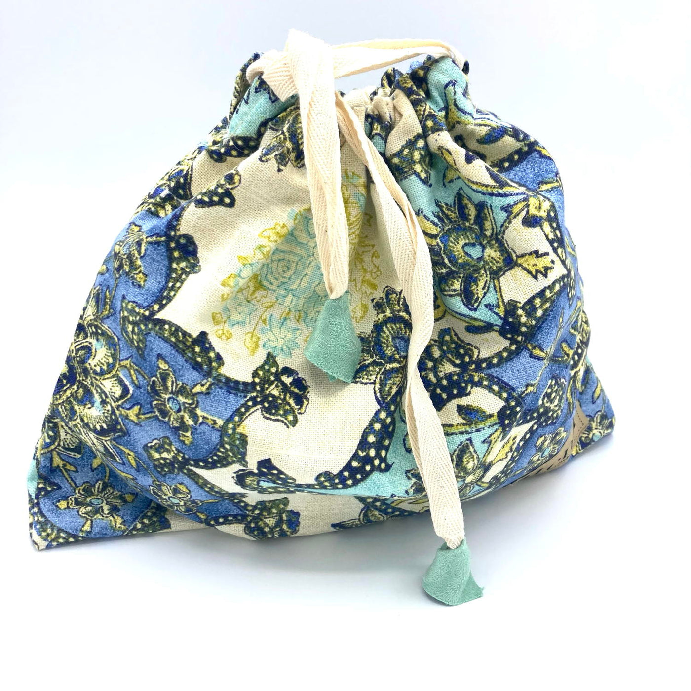 Atenti Drawstring Bag - Green & Blue