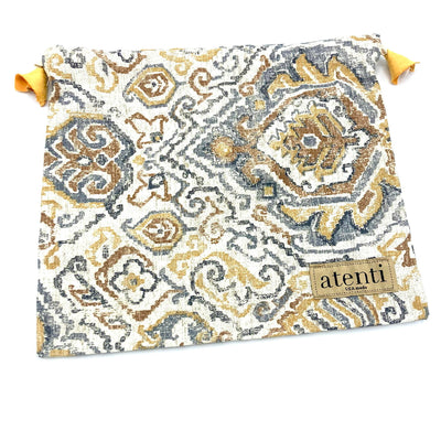 Atenti Drawstring Bag - Brown & Blue