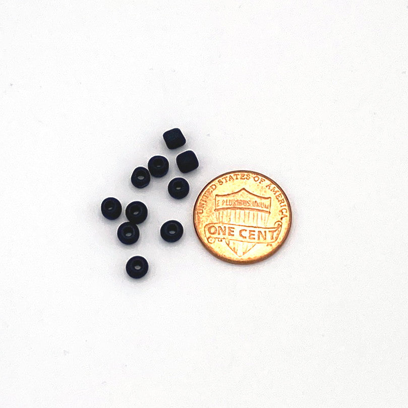 6/0 Glass Seed Beads - Opaque Black - 10 pack