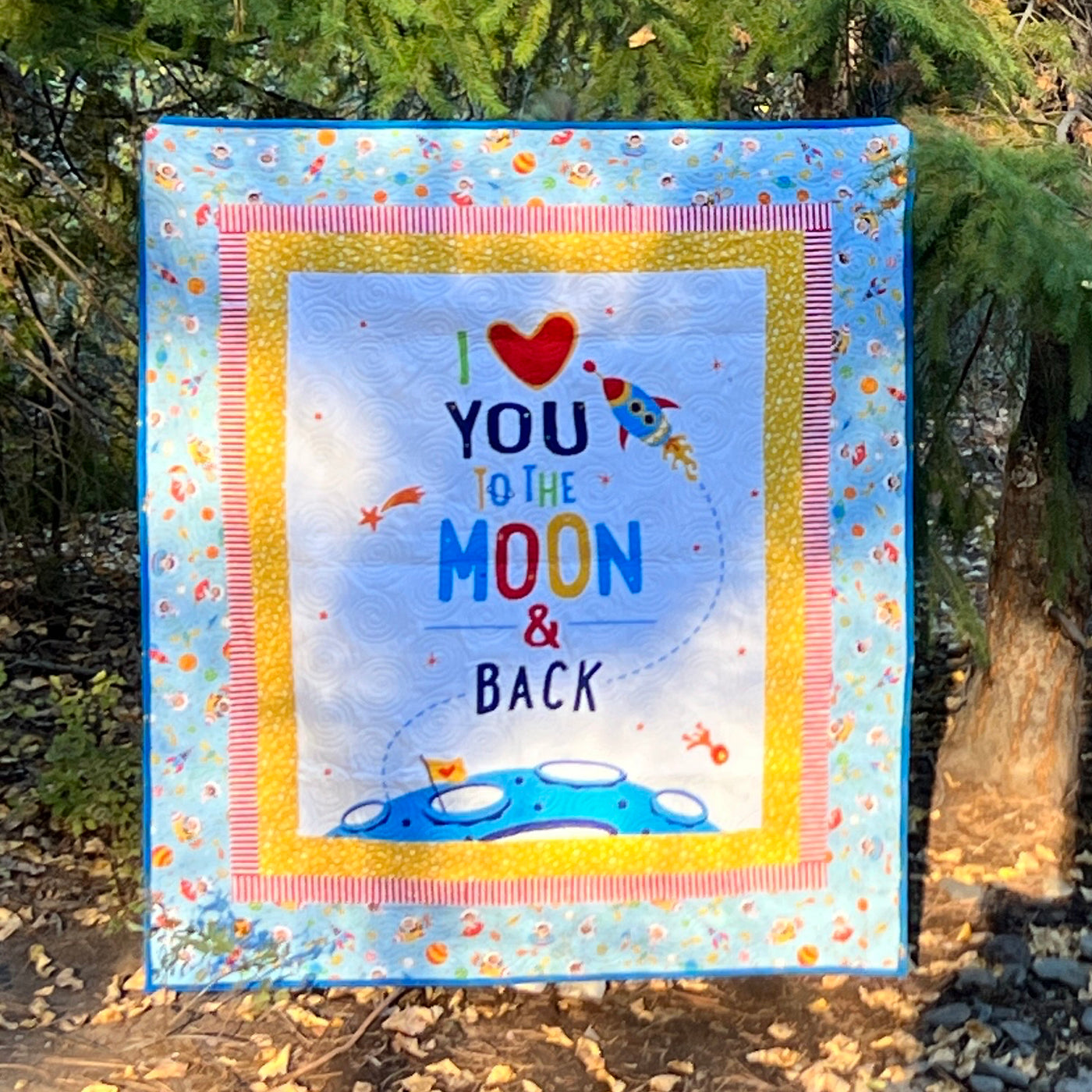 I Love You To The Moon And Back Finished Quilt Handcraft