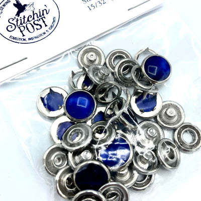 Pearl Snap Fasteners Size 18 - Blue Bell