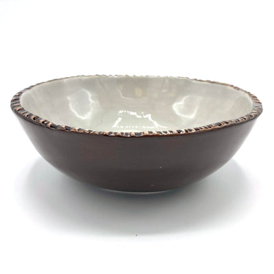 Large Brown & Grey Ceramic Bowl