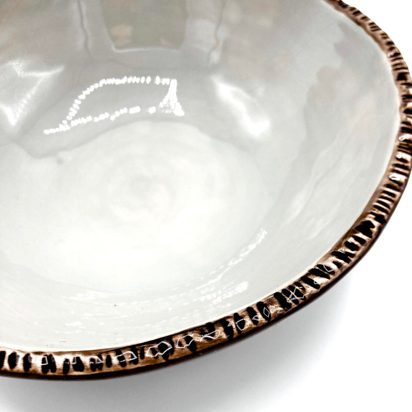 Large Brown & Grey Ceramic Bowl