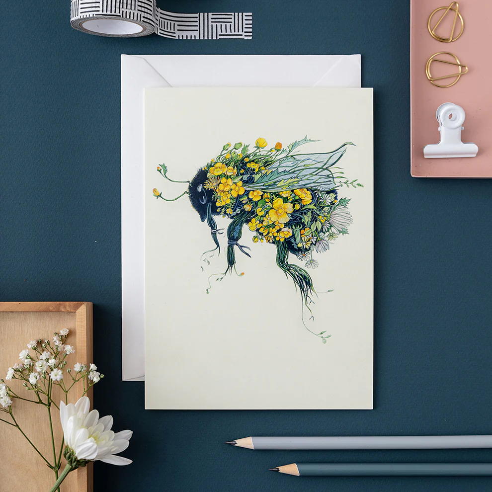 Bumblebee Greeting Card by DM Collection