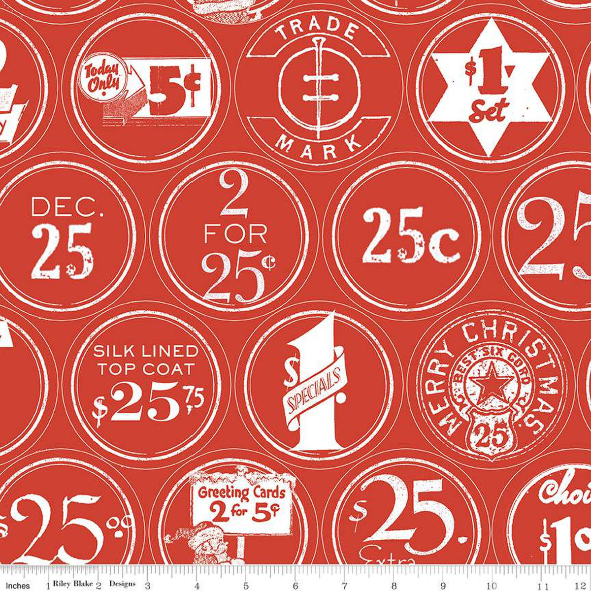 White As Snow Christmas Labels Red C13557-RED