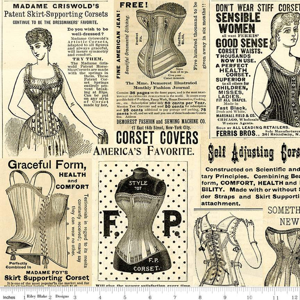 Sew Journal by J. Wecker Frisch Vintage Corset Ads C13889-PARCHMENT