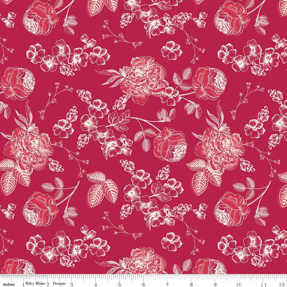Heirloom Red Line Floral Berry C14341-Berry