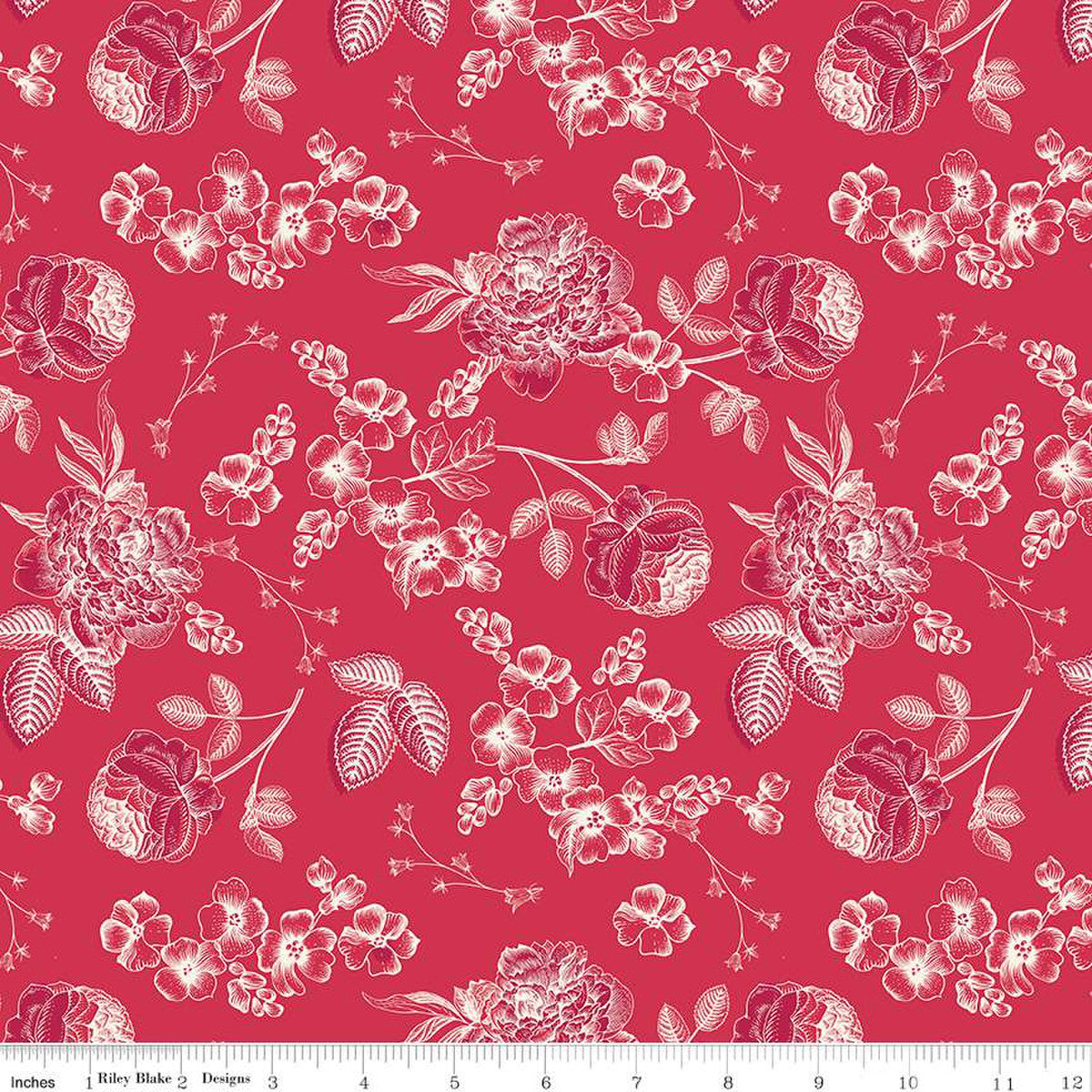 Heirloom Red Line Floral Red C14341-Red