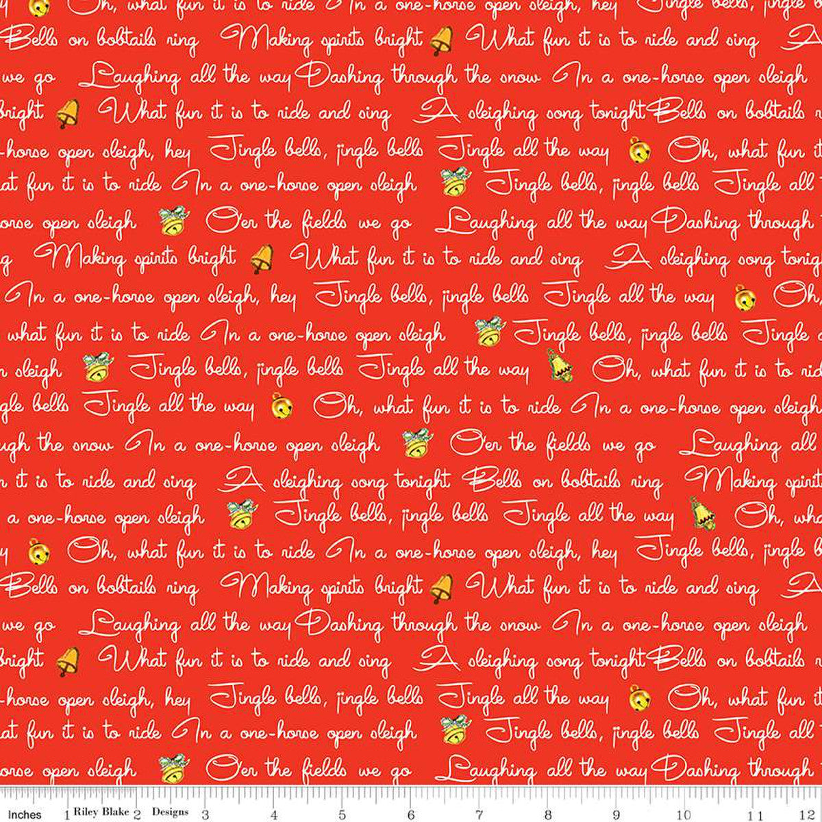 Jingle Bells Lyrics Red C14832-RED