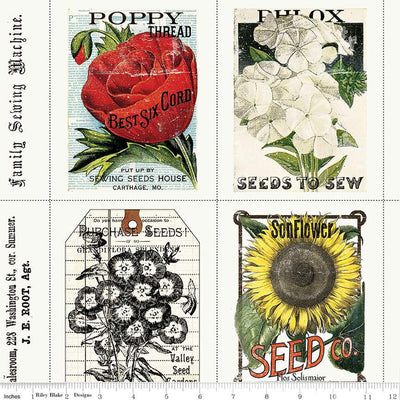 Sewing Seeds III by J Wecker Frisch Seed Packs  C15683-WHITE