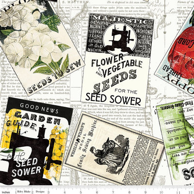 Sewing Seeds III by J Wecker Frisch Packet Toss White  C15687-WHITE