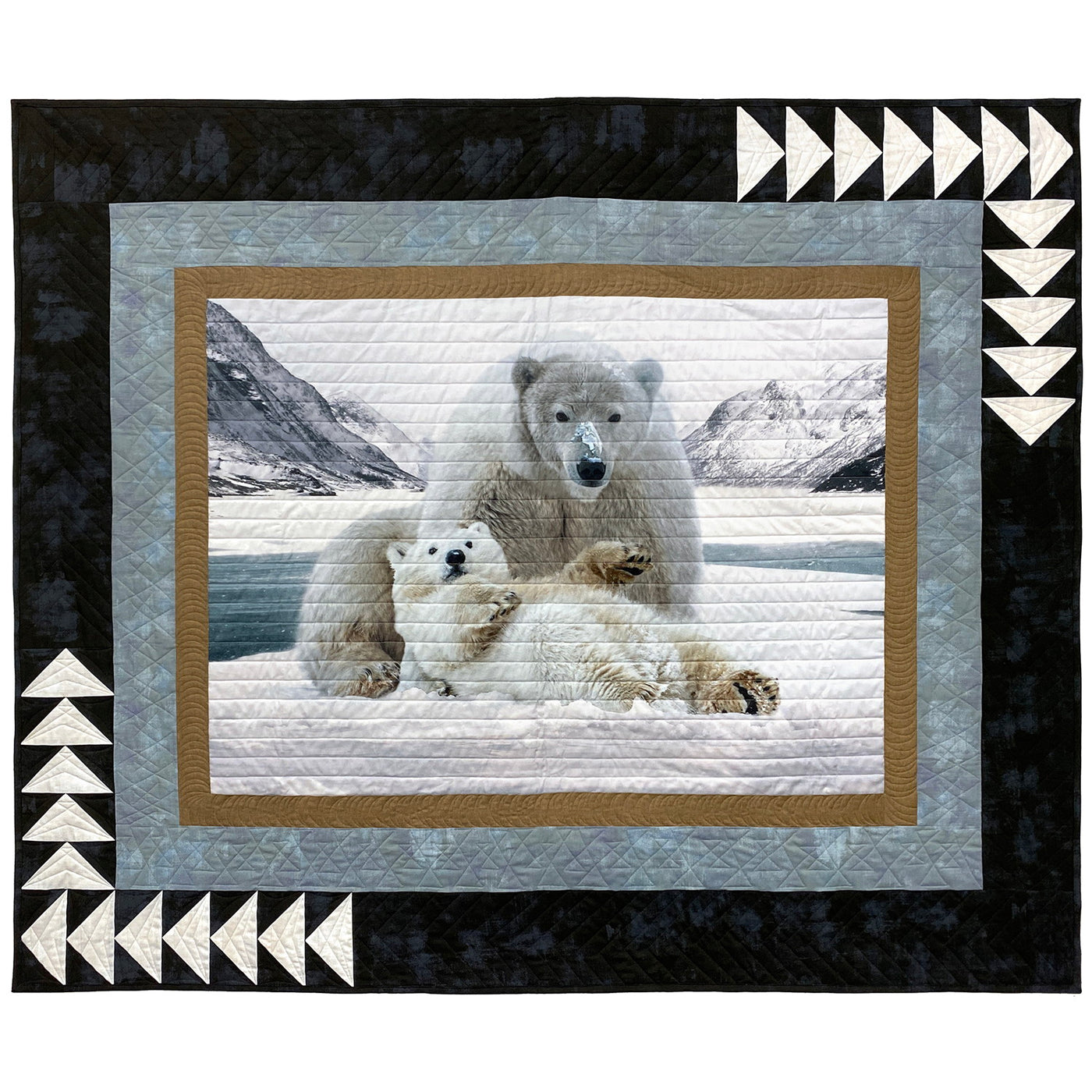 Polar Bears Frost Finished Quilt 54 x 66