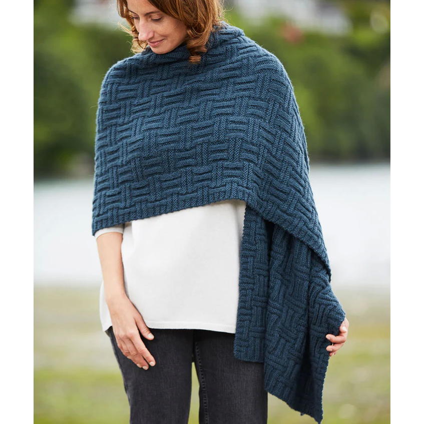 Big & Bigger Basketweave Wrap Pattern from Churchmouse Classics
