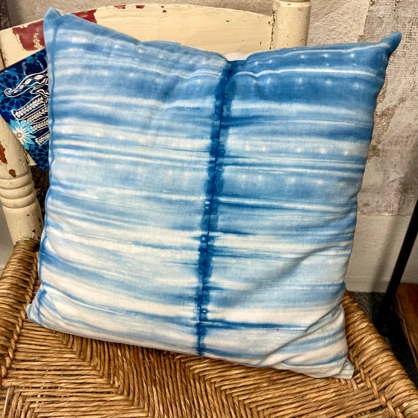 Block Printed and Indigo Dyed Clam Shell Pillow by Valori Wells