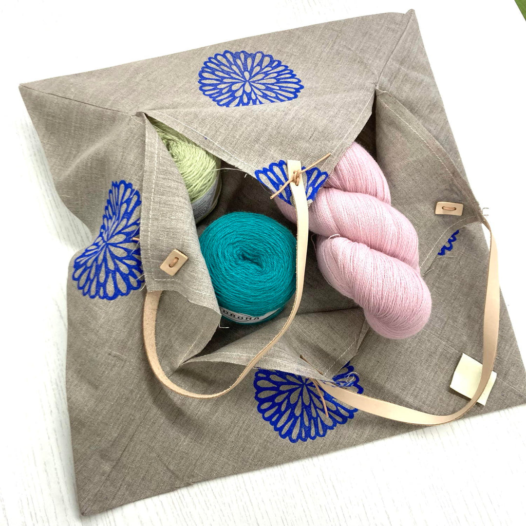 Four Corner Bag from Cocoknits (leather handles & pattern not