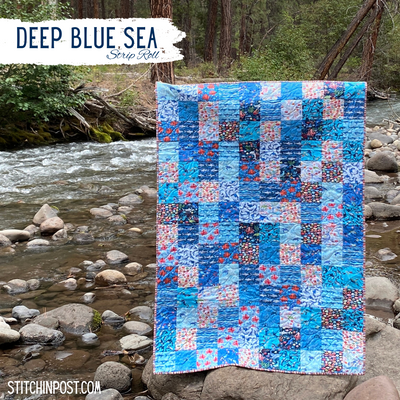 Deep Blue Sea 4 1/2" Roll Precut - 16 Strips
