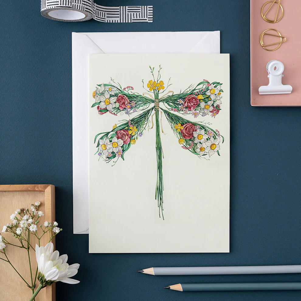 Dragonfly Greeting Card by DM Collection