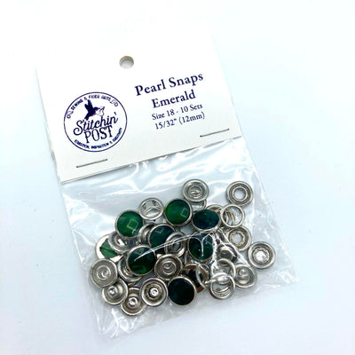 Pearl Snap Fasteners Size 18 - Emerald