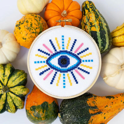 The Stranded Stitch - Evil Eye Cross Stitch Kit