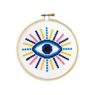 The Stranded Stitch - Evil Eye Cross Stitch Kit