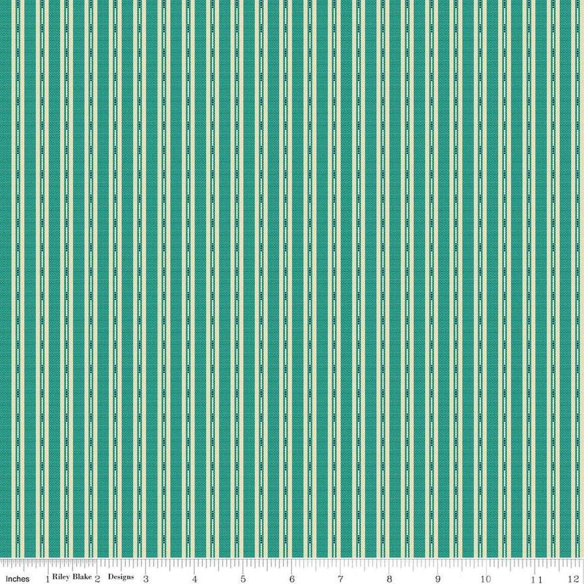 Stitcher's Flannel Ticking Teal F15552-TEAL