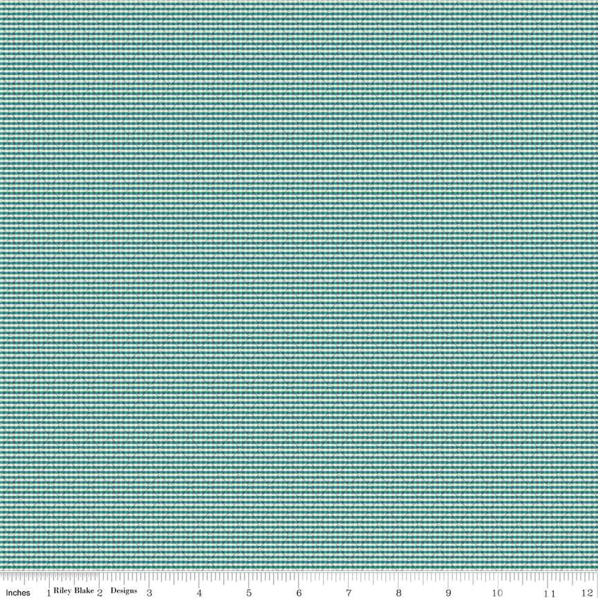 Stitcher's Flannel Railroad Stripe Teal F15554-TEAL